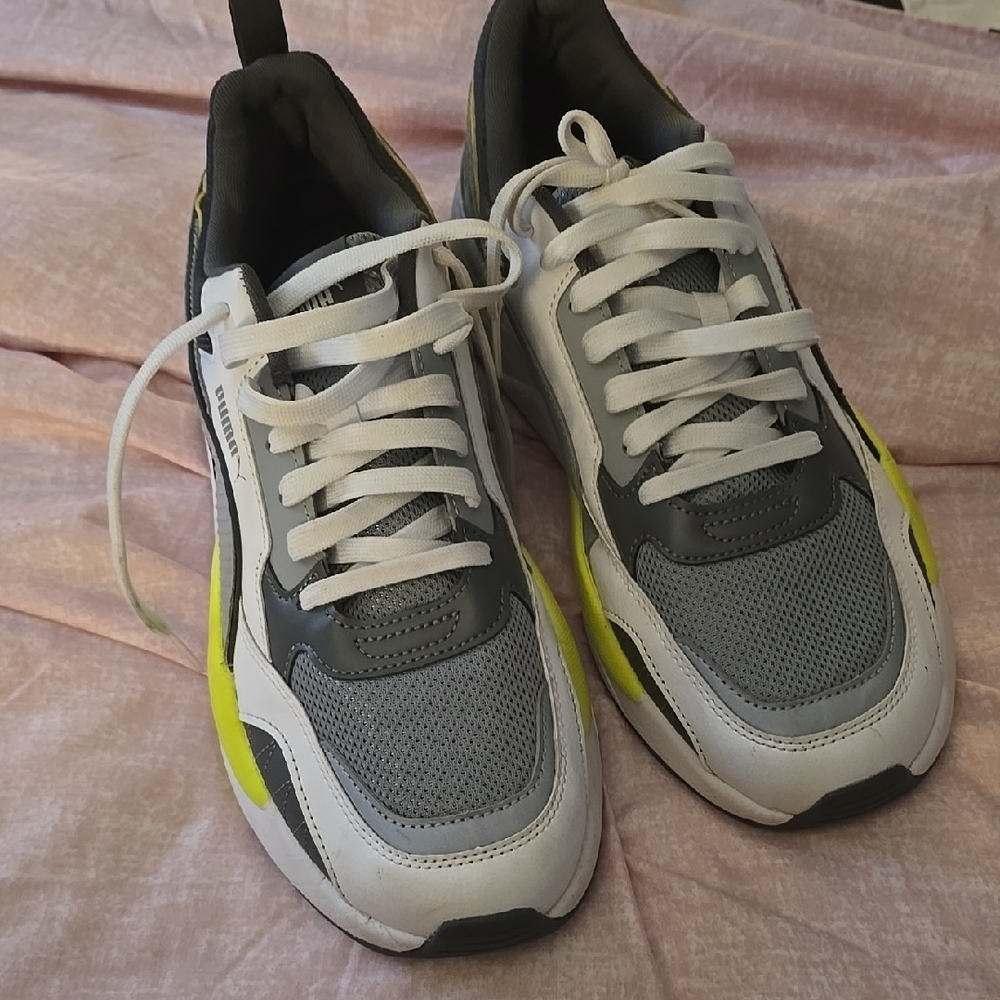 Puma White and Gray Chunky Sneakers